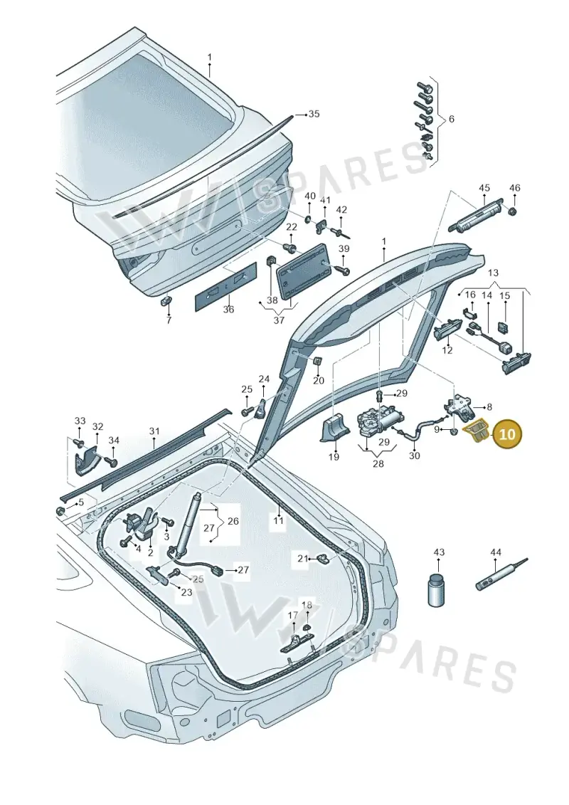 8W8827520 — Audi RS5 Sportback (2017-2025) diagram 897827100, position 10