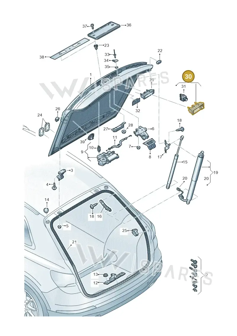 8W8827566A — Audi RS Q3 Sportback (2019-2024) diagram 597827000, position 30