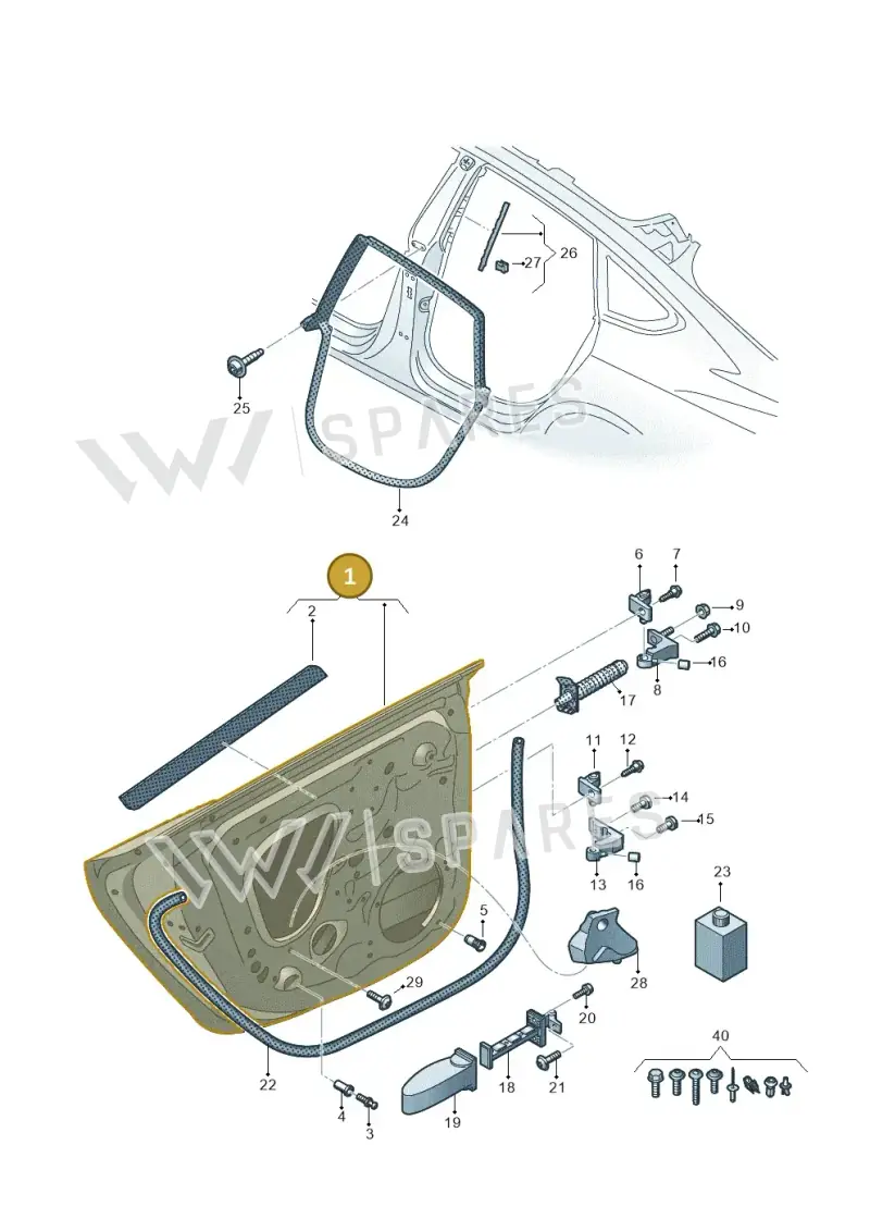 8W8833051F — Audi RS5 Sportback (2017-2025) diagram 897833100, position 1