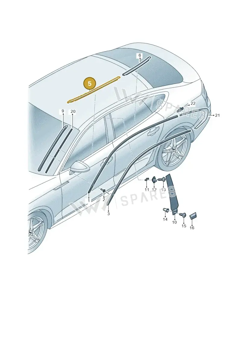 8W8853283CT94 — Audi A5 Sportback (2016-2025) diagram 897853150, position 5