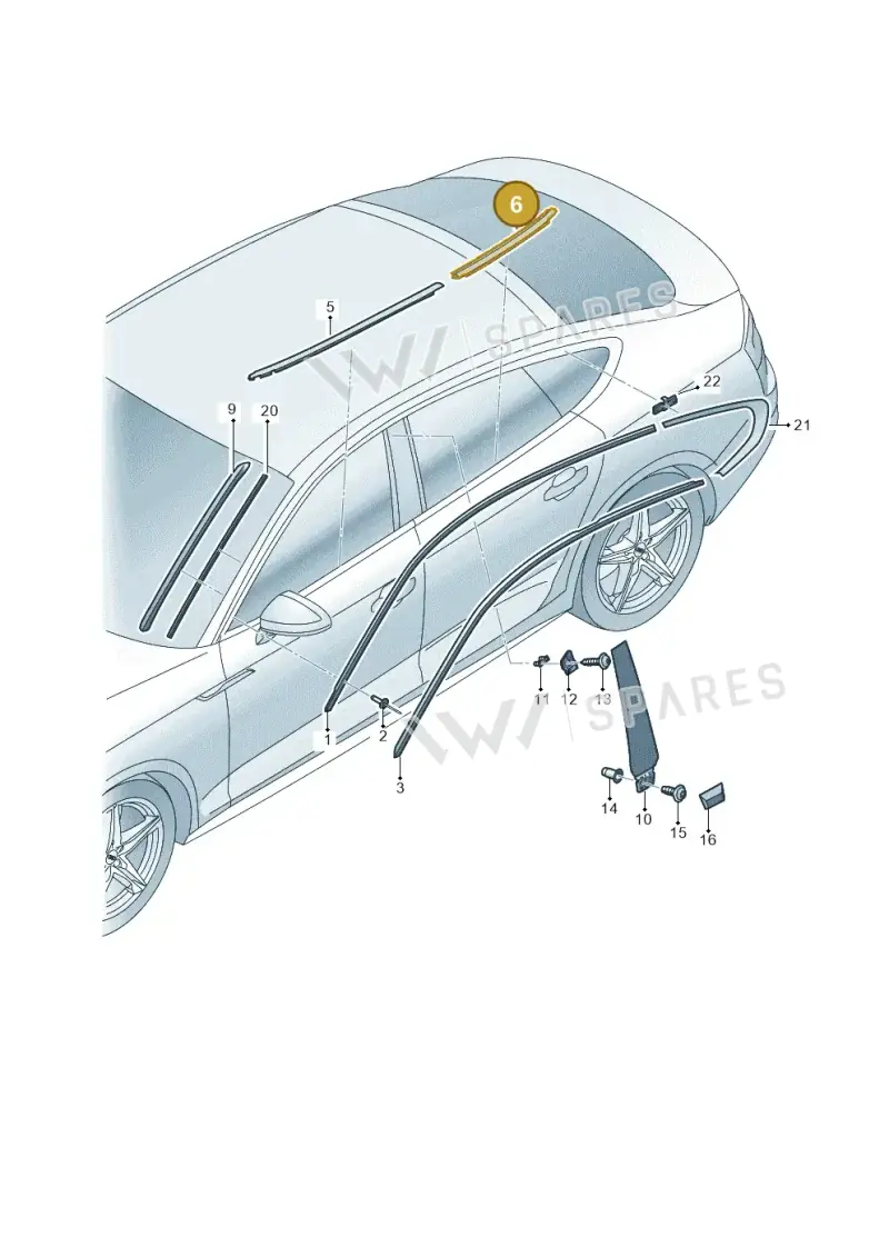 8W8853763CT94 — Audi A5 Sportback (2016-2025) diagram 897853150, position 6