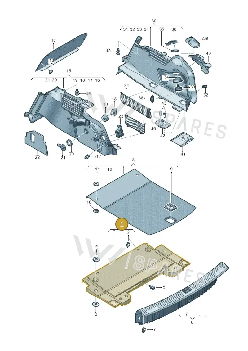 8W8863373 — Audi A4 (2015-2025) diagram 849863800, position 1