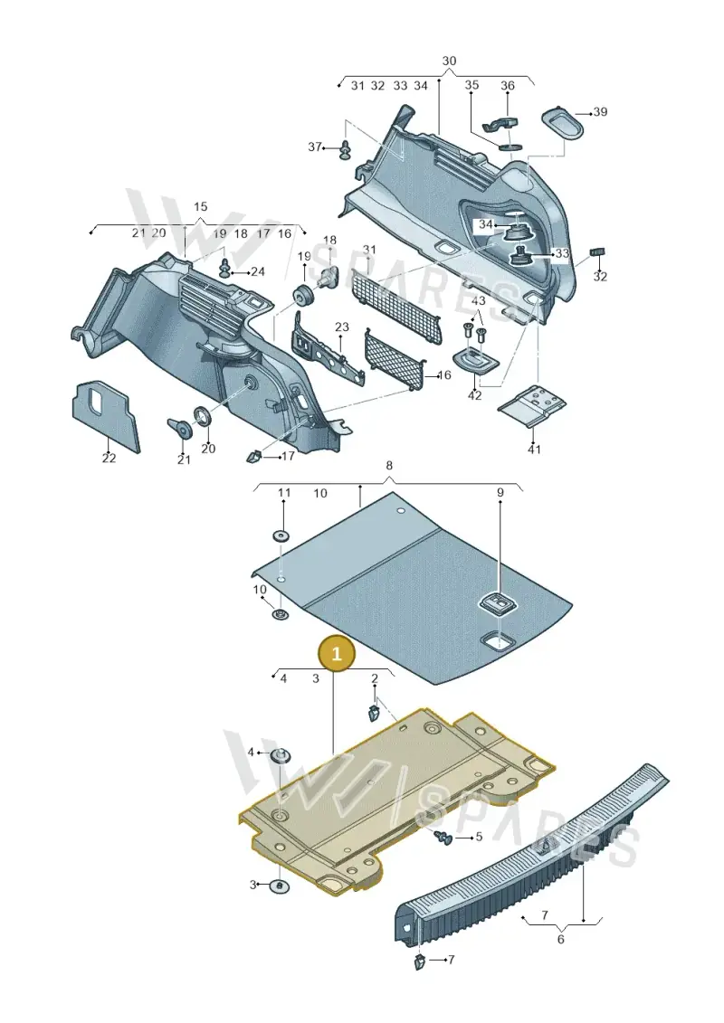 8W8863373 — Audi A5 Sportback (2016-2025) diagram 897863800, position 1