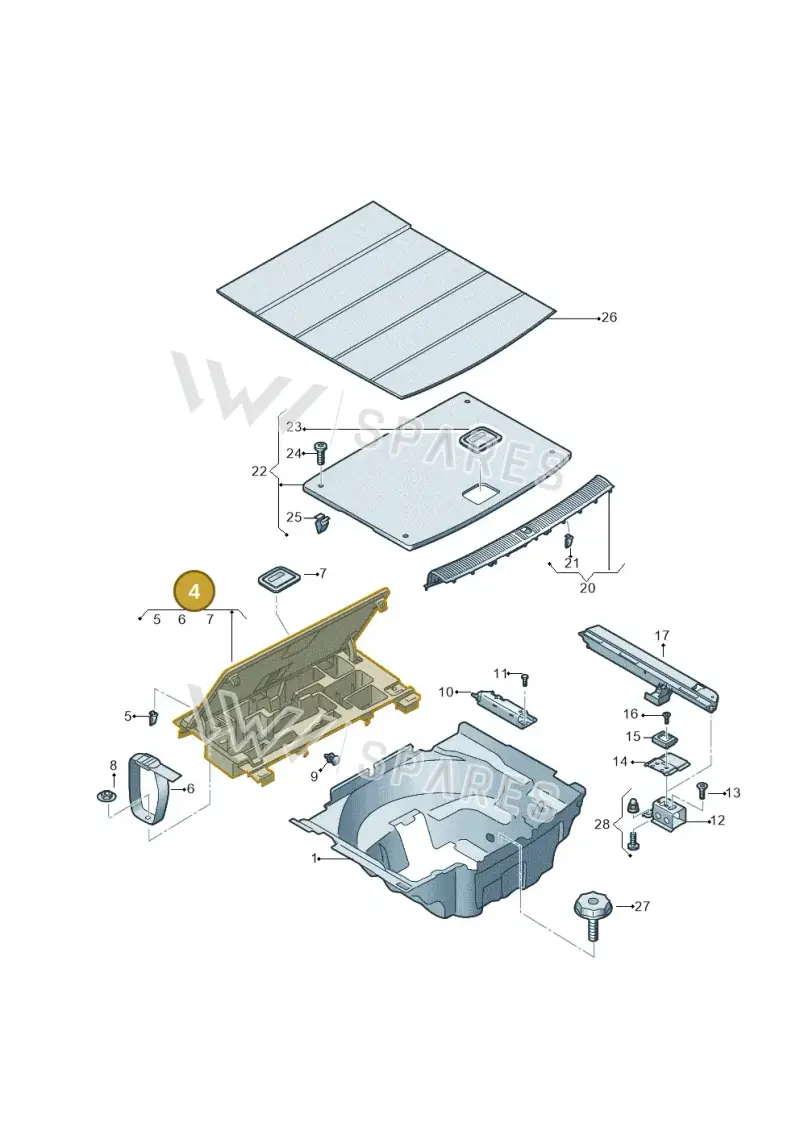 8W8863373 — Audi A5 Sportback (2016-2025) diagram 897863850, position 4
