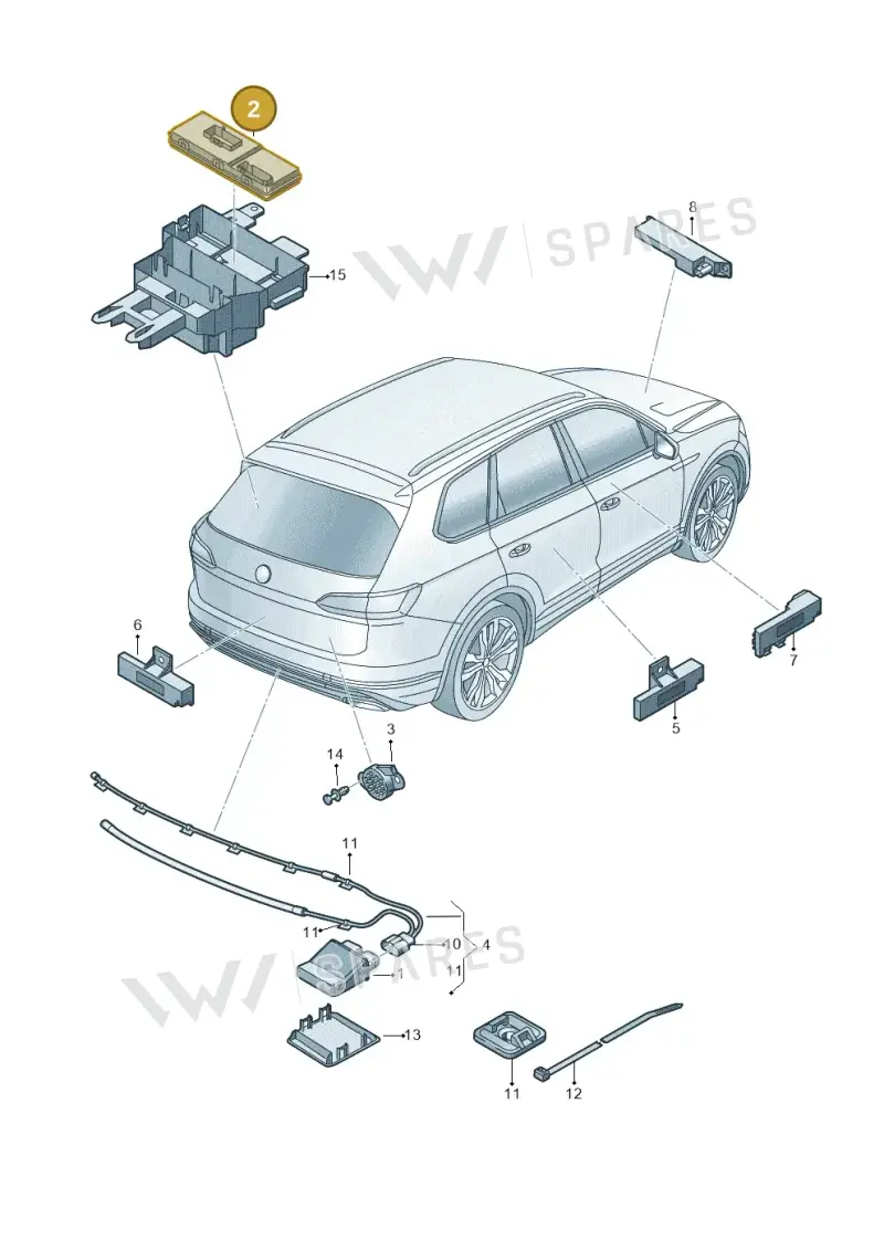 8W8959107B — Volkswagen Touareg (2017-2025) diagram 439909000, position 2