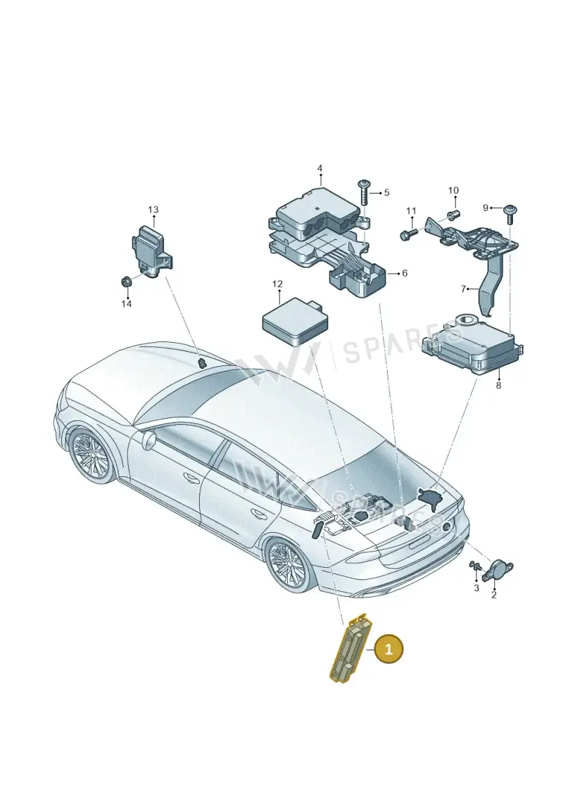 8W8959107B — Audi A7 Sportback (2018-2025) diagram 435959400, position 1