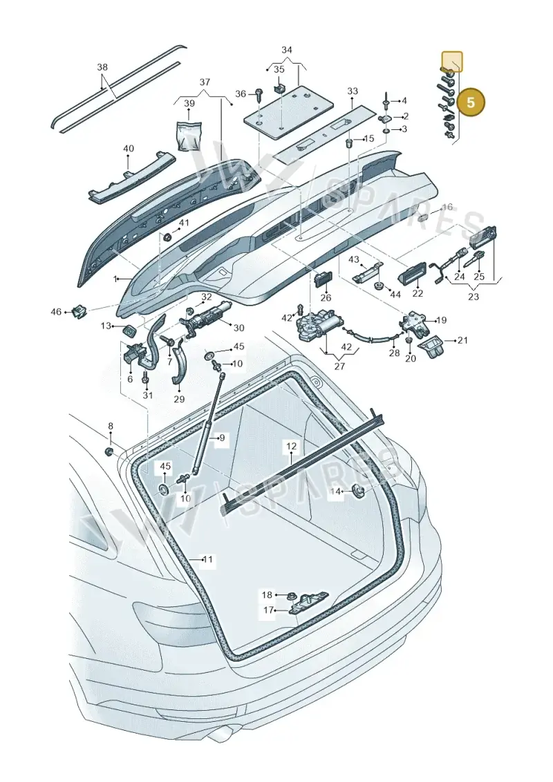 8W9098617A — Audi A4 (2015-2025) diagram 849827100, position 5