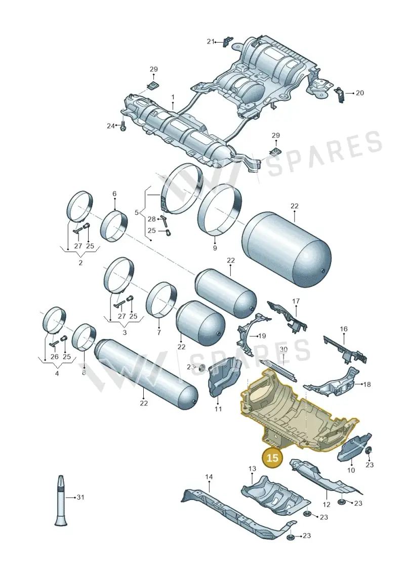 8W9201103C — Audi A5 Sportback (2016-2025) diagram 849201480, position 15