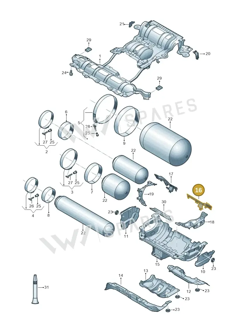 8W9201192J — Audi A5 Sportback (2016-2025) diagram 849201480, position 16