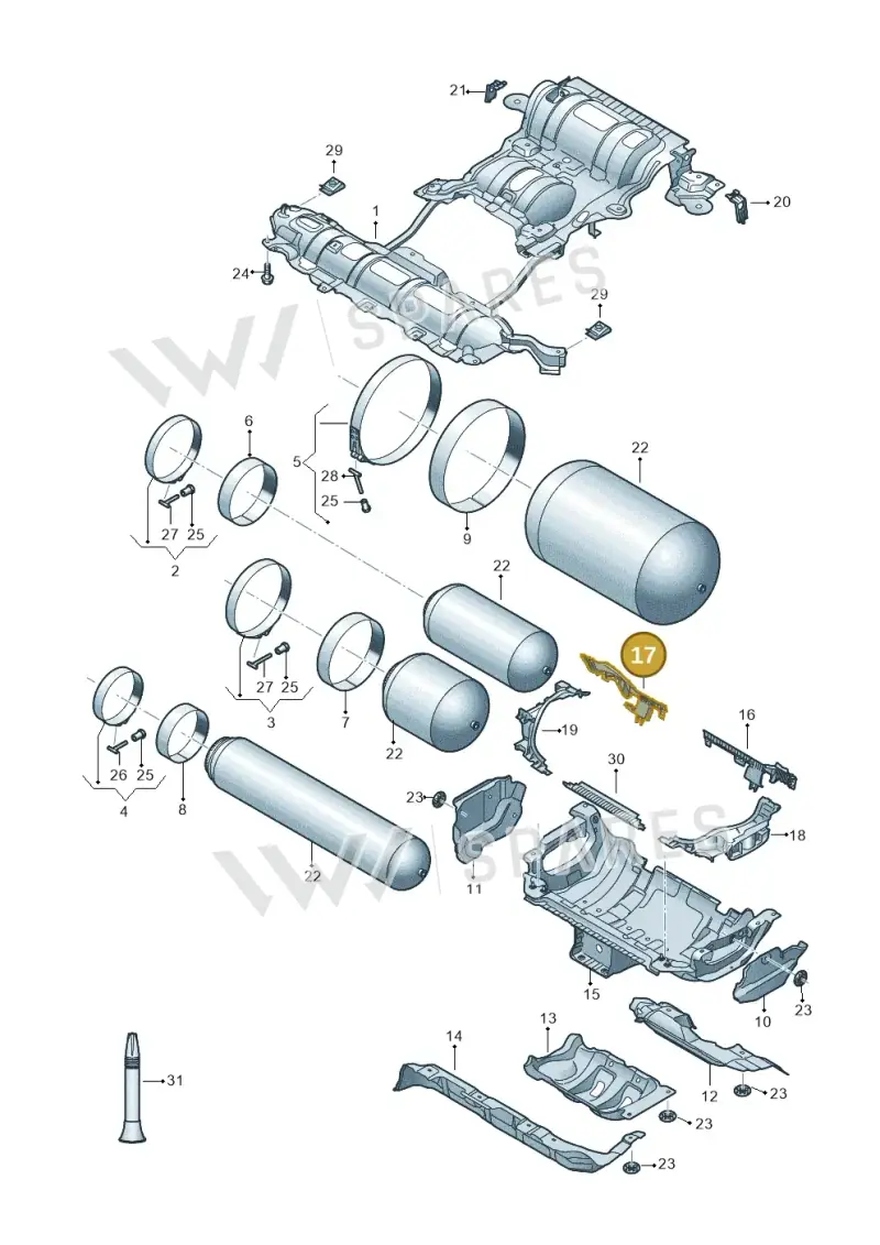 8W9201192K — Audi A5 Sportback (2016-2020) diagram 849201480, position 17