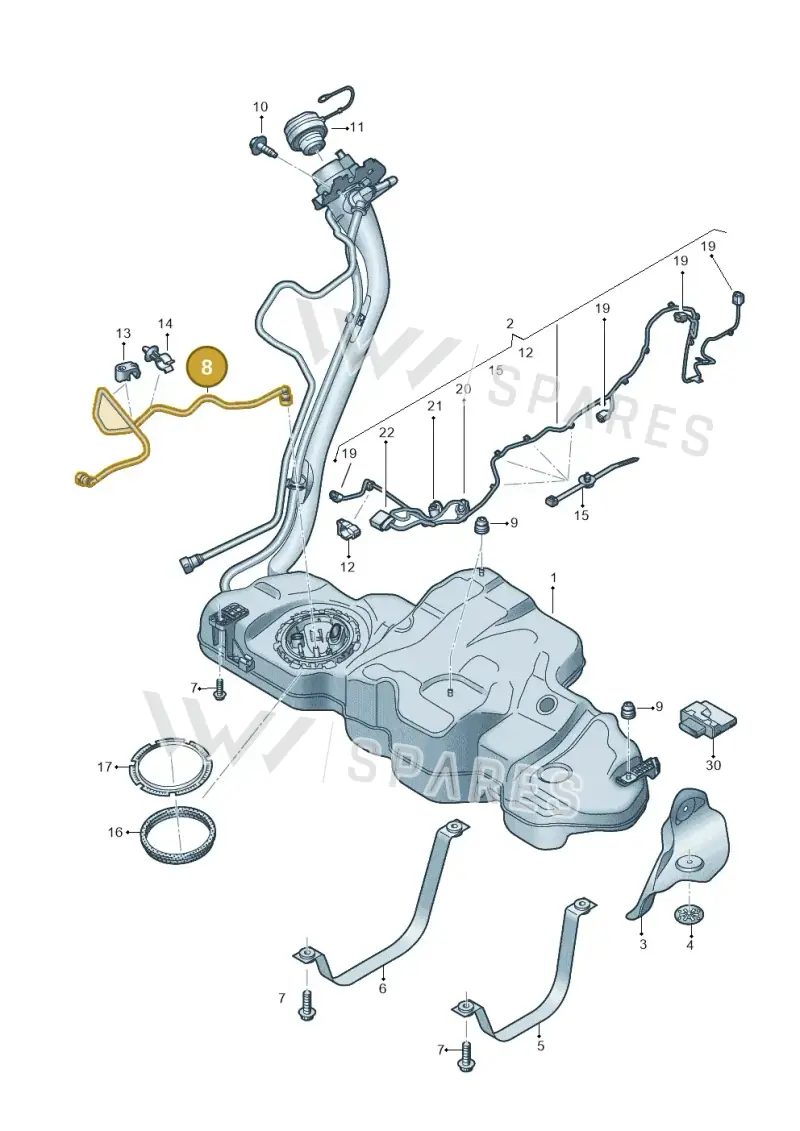 8W9201220 — Audi A5 Sportback (2016-2020) diagram 849201420, position 8