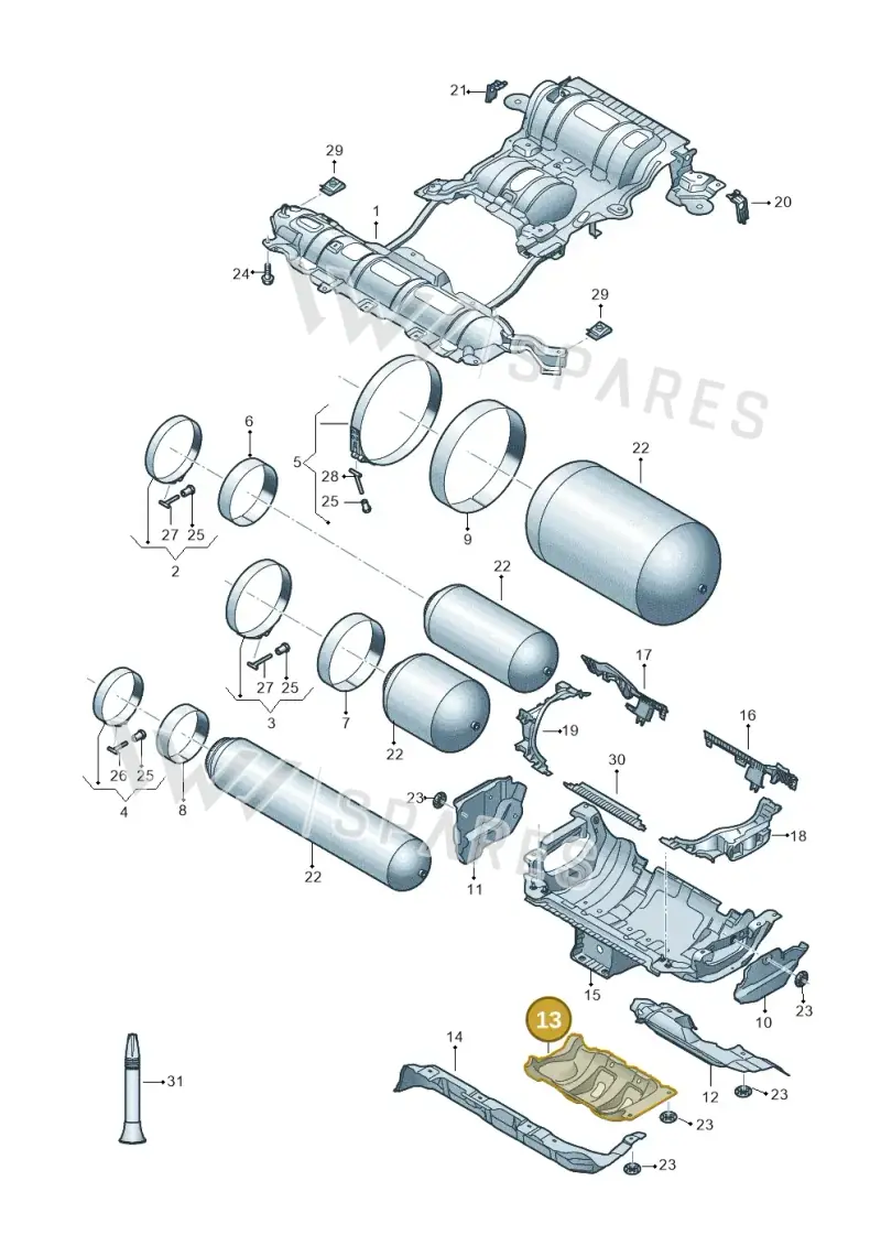 8W9201308C — Audi A5 Sportback (2016-2025) diagram 849201480, position 13