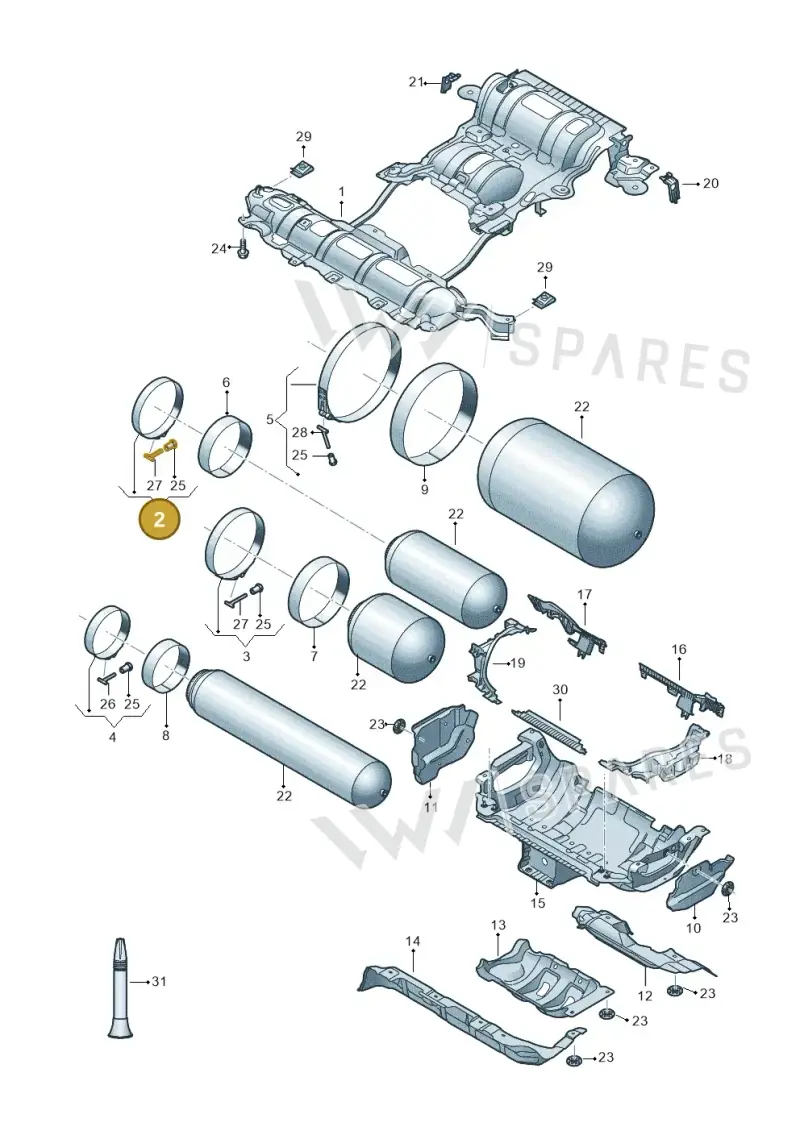 8W9201652 — Audi A5 Sportback (2016-2020) diagram 849201480, position 2