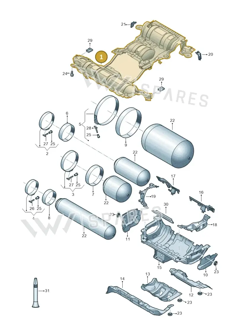 8W9201870C — Audi A5 Sportback (2016-2025) diagram 849201480, position 1