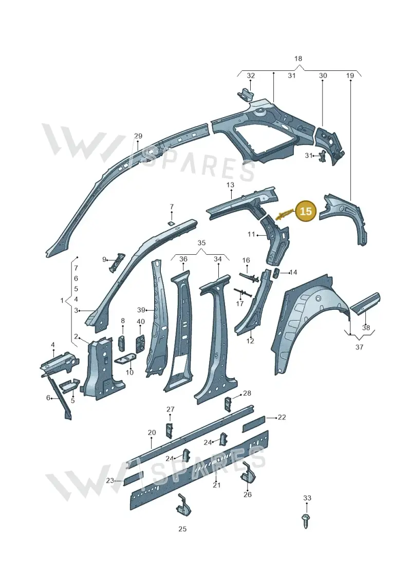 8W9809648B — Audi RS4 Avant (2017-2025) diagram 849809100, position 15