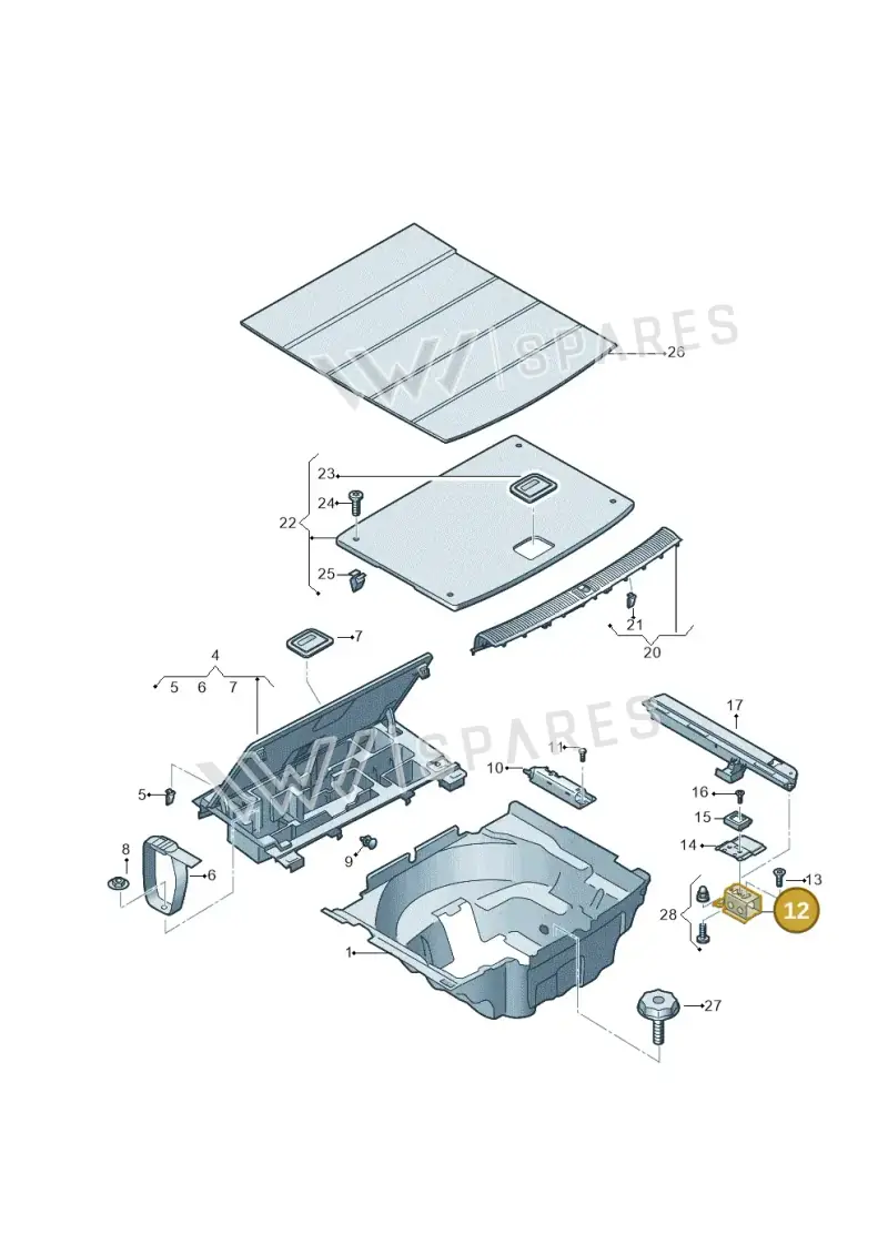 8W9813986B — Audi A5 Sportback (2016-2020) diagram 897863850, position 12
