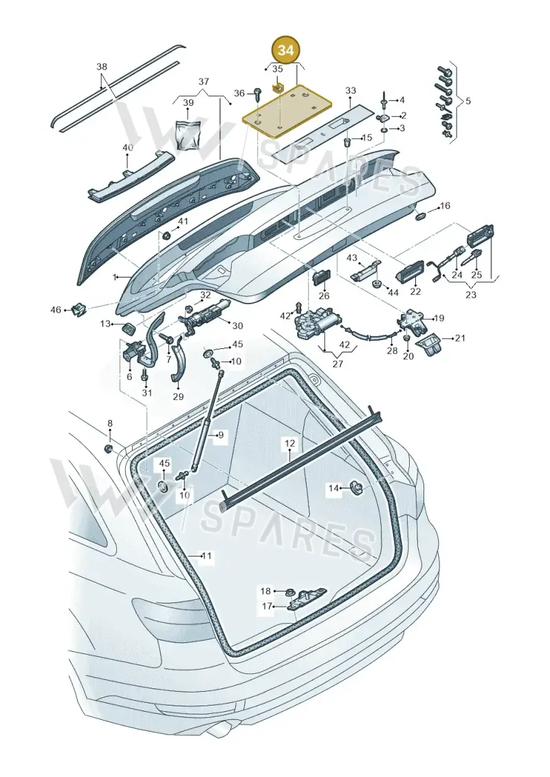 8W9827113A9B9 — Audi RS4 Avant (2017-) diagram 849827100, position 34