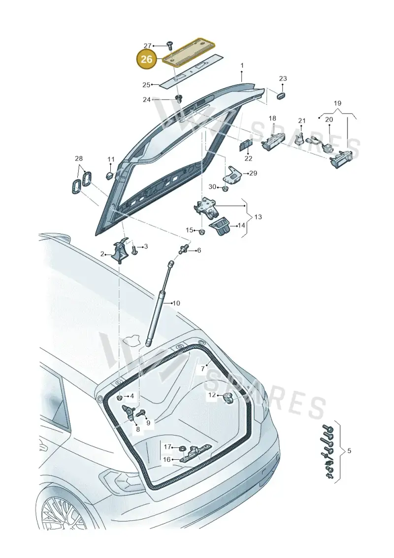 8W9827113A9B9 — Audi A1 sportback 1.0 (2018-) diagram 592827000, position 26