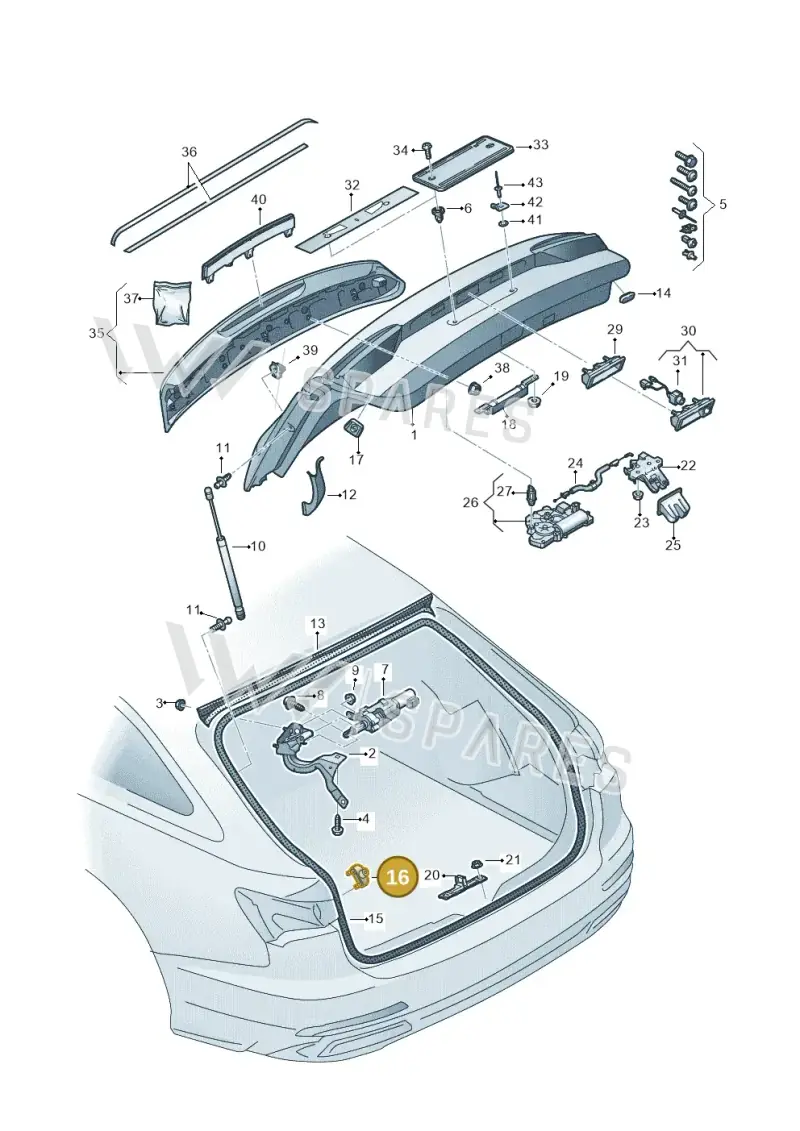 8W9827239D — Audi A6 (2018-2025) diagram 430827010, position 16