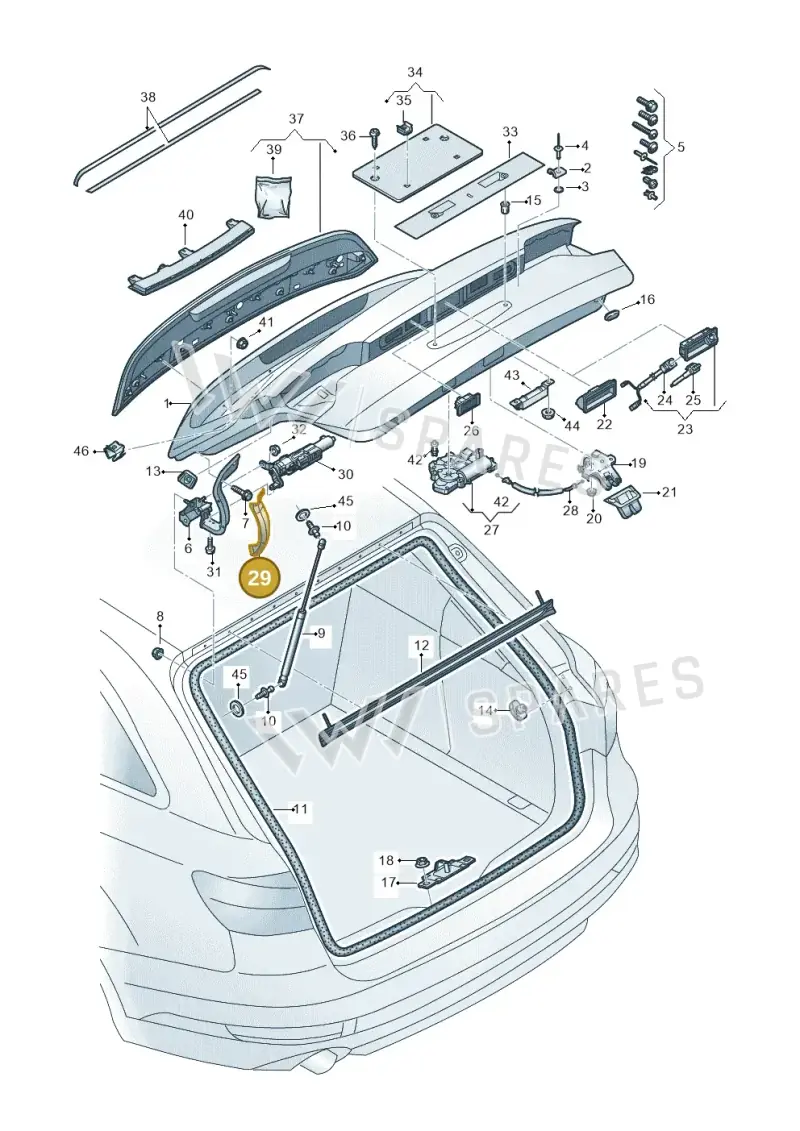 8W98272799B9 — Audi RS4 Avant (2017-) diagram 849827100, position 29