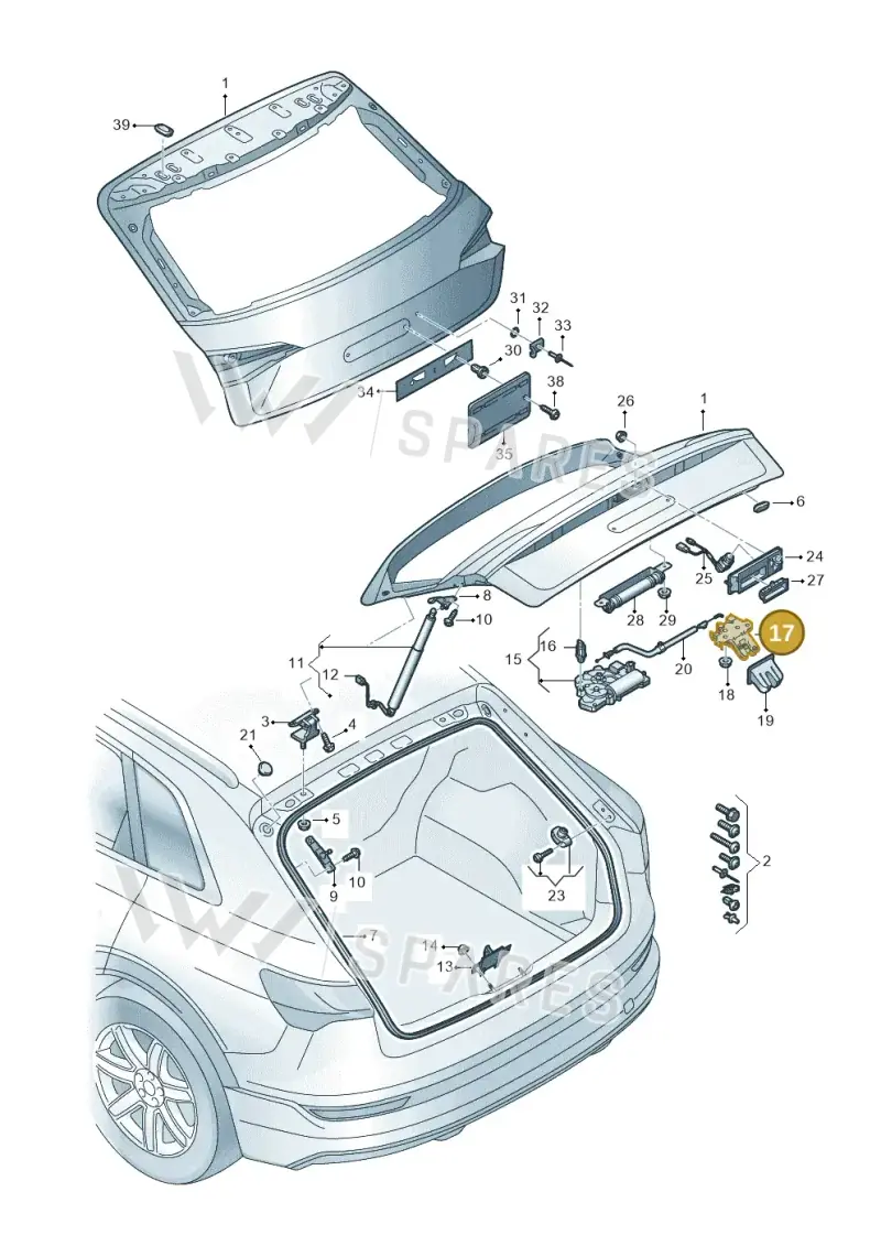 8W9827505C — Audi Q8 e-tron (2018-2020) diagram 586827000, position 17
