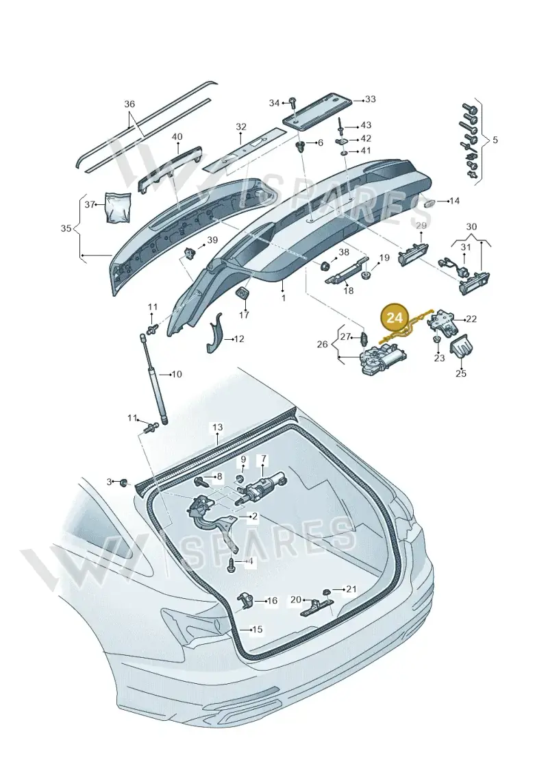 8W9827535A — Audi RS6 Avant (2019-) diagram 537827000, position 24