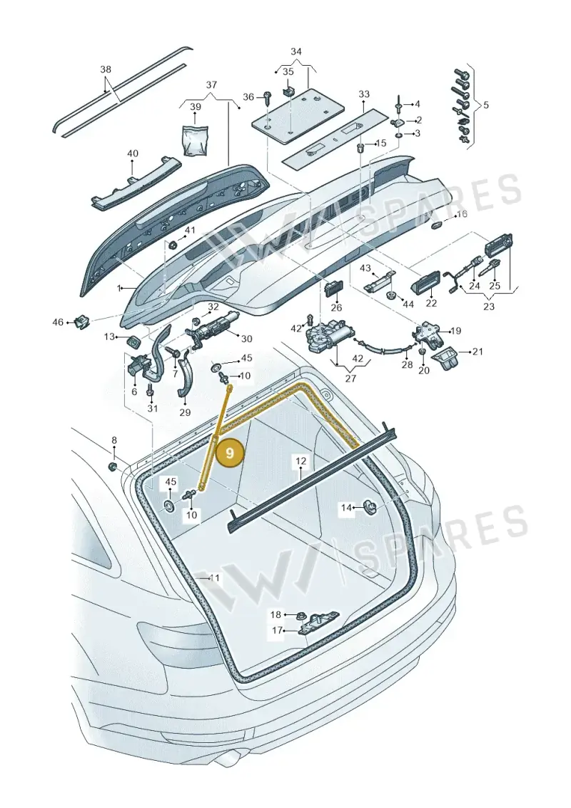 8W9827552E — Audi A4 (2015-2025) diagram 849827100, position 9