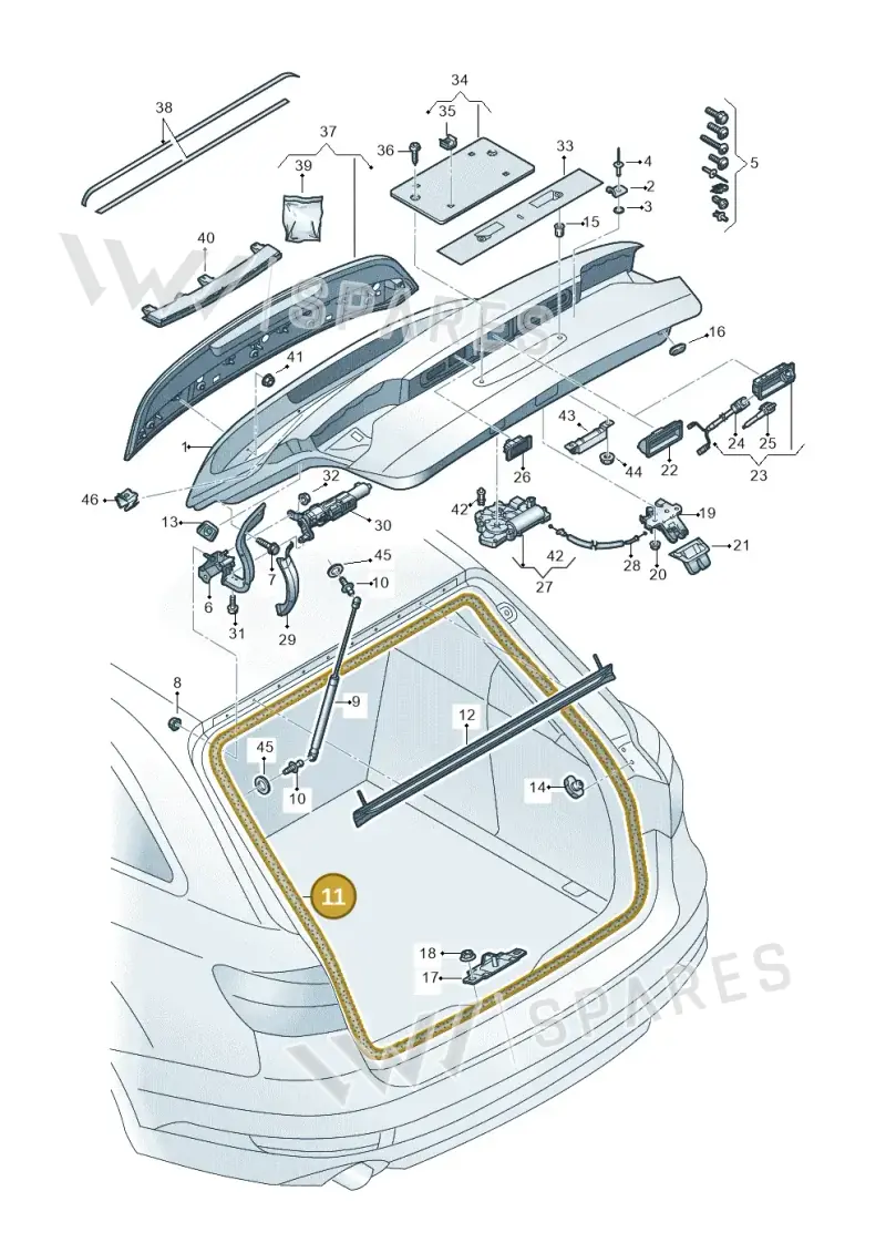 8W9827705B — Audi RS4 Avant (2017-) diagram 849827100, position 11