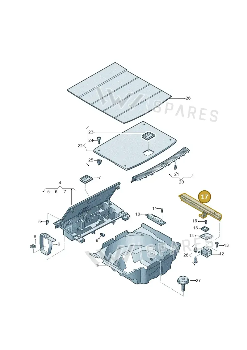 8W9861828DGW8 — Audi A5 Sportback (2016-2025) diagram 897863850, position 17