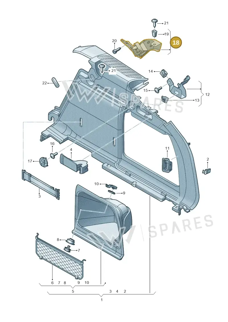8W9863584 — Audi RS4 Avant (2017-2025) diagram 849863900, position 18