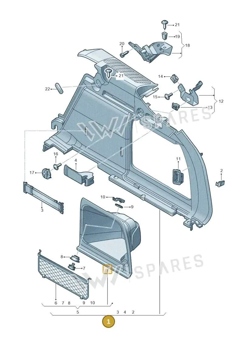 8W9863880NKTH — Audi RS4 Avant (2017-2025) diagram 849863900, position 1