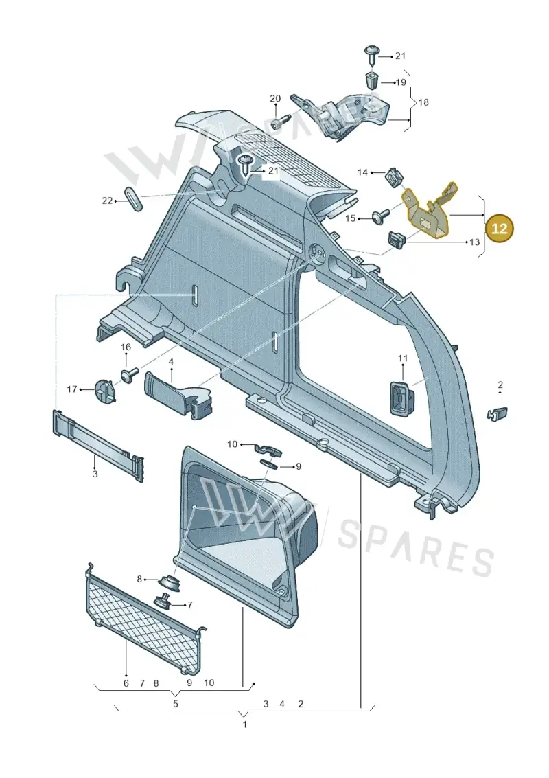 8W9864199 — Audi RS4 Avant (2017-2025) diagram 849863900, position 12