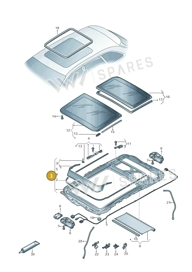 8W9877049B — Audi RS4 Avant (2017-2025) diagram 849877100, position 1