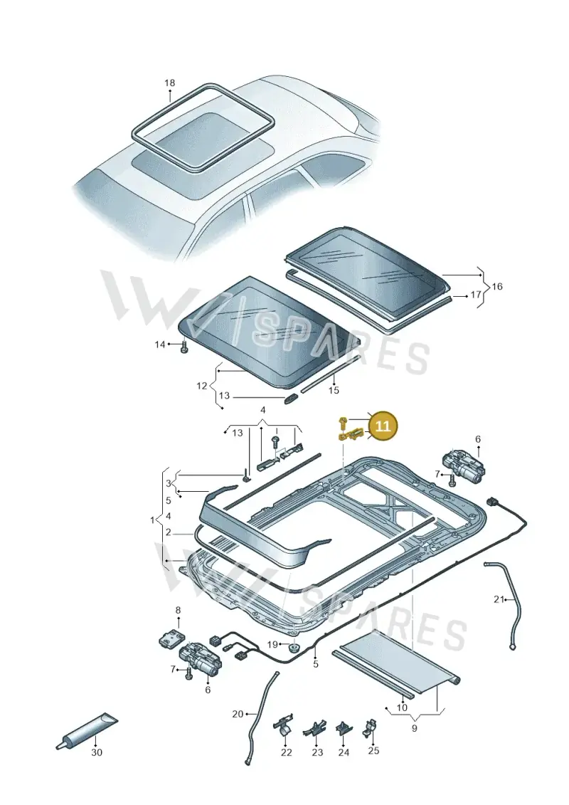 8W9898813 — Audi RS4 Avant (2017-) diagram 849877100, position 11