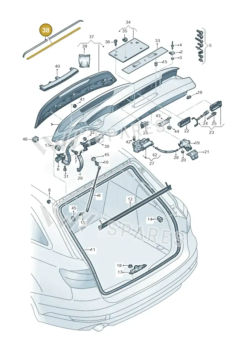 8W9898940 — Audi RS4 Avant (2017-2025) diagram 849827100, position 38