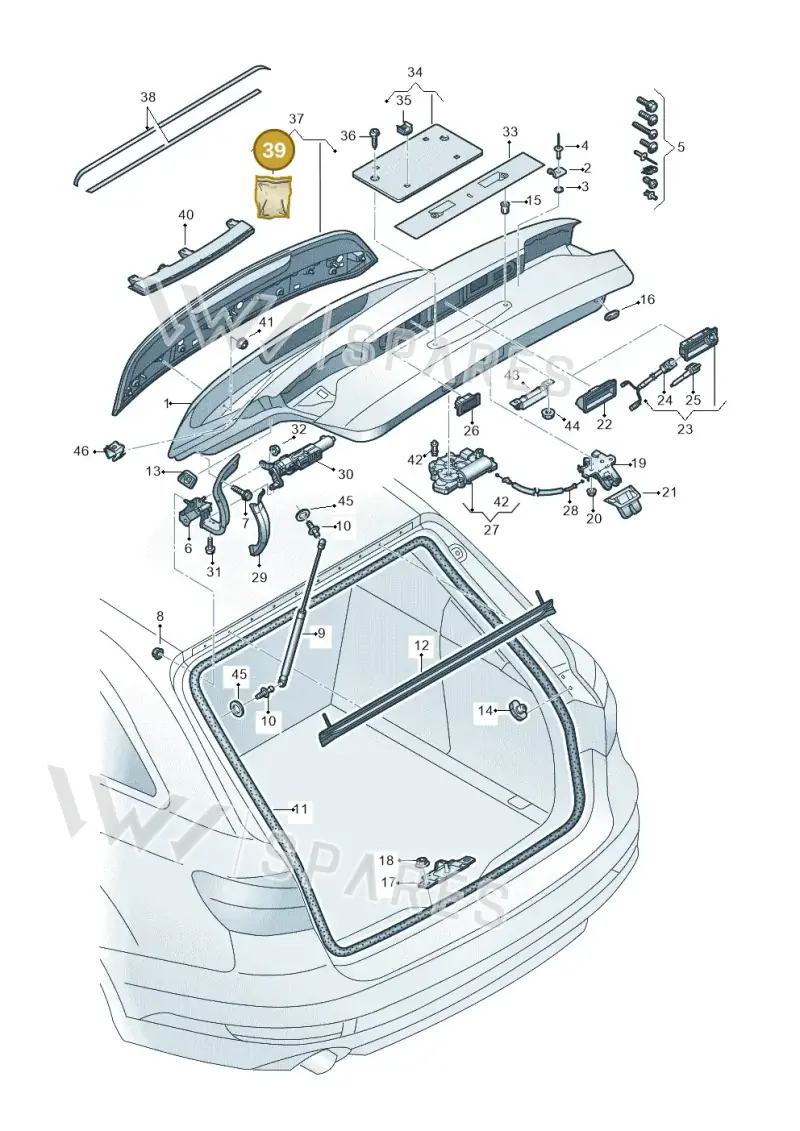 8W9898941 — Audi RS4 Avant (2017-2025) diagram 849827100, position 39