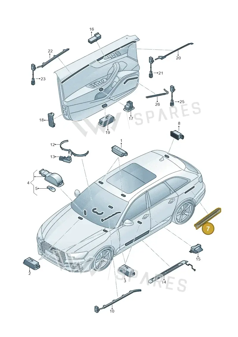 8W9947409 — Audi RS4 Avant (2017-2025) diagram 438947100, position 7