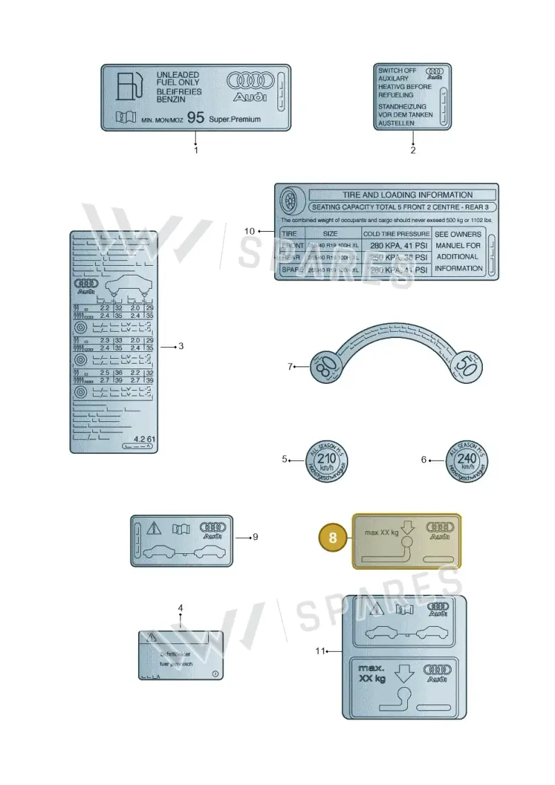 8X0010526 — Audi A1 Sportback (2010-2015) diagram 620010200, position 8