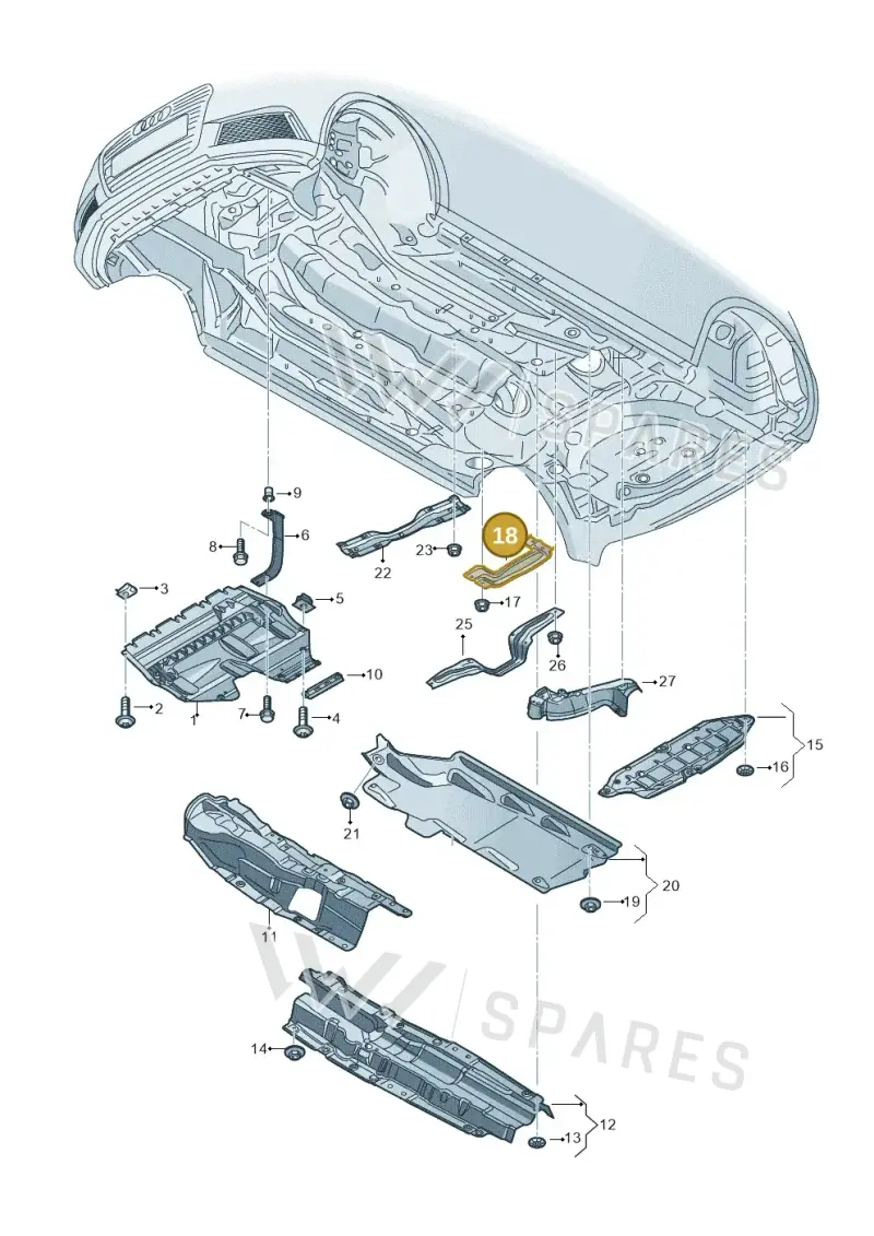 8X0802127A — Audi A1 Sportback (2014-2018) diagram 792825100, position 18