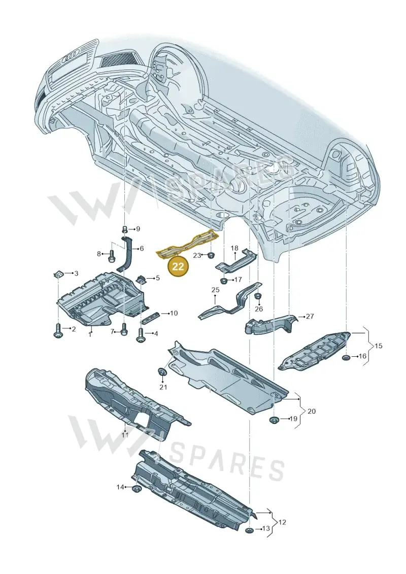 8X0803249 — Audi A1 Sportback (2014-2018) diagram 792825100, position 22