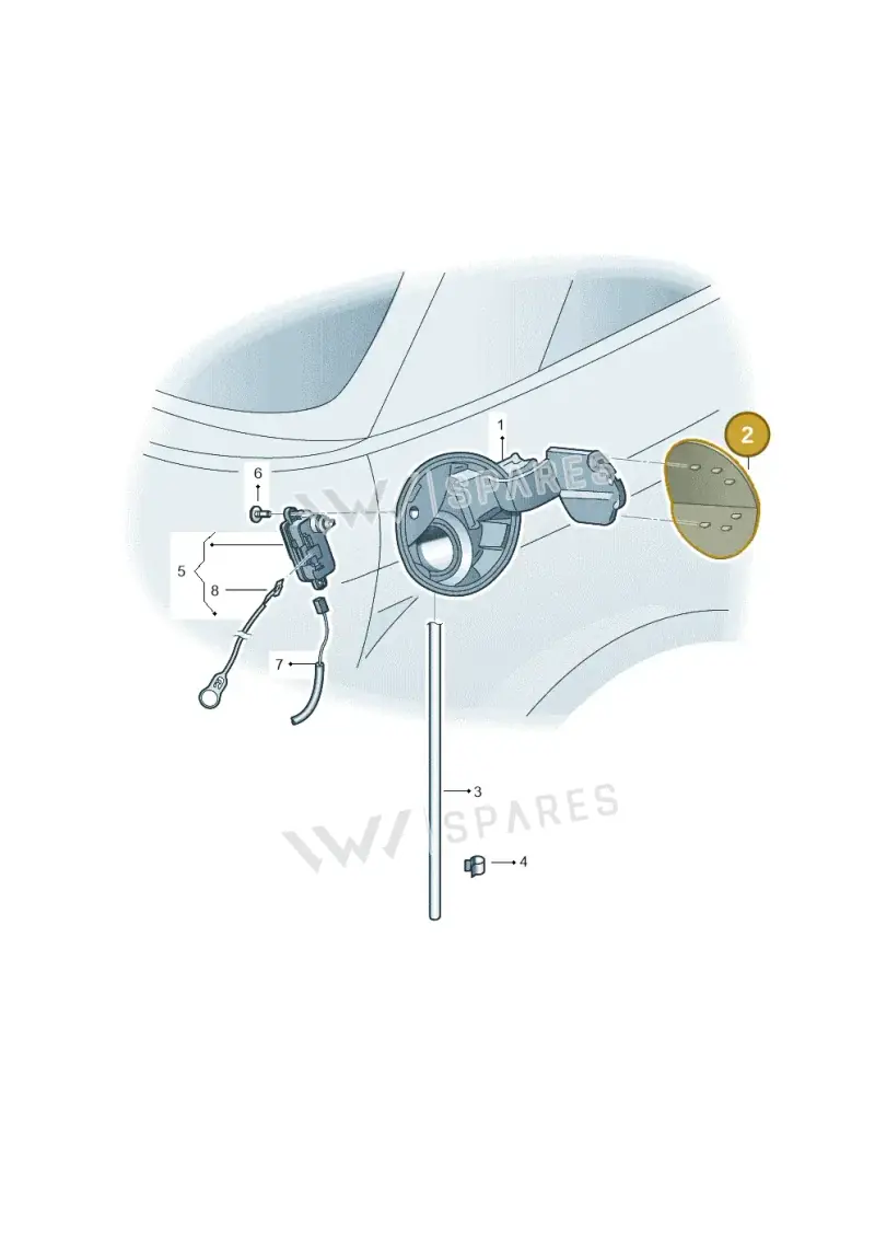 8X0809907GRU — Audi A1 Sportback (2014-2018) diagram 708809900, position 2