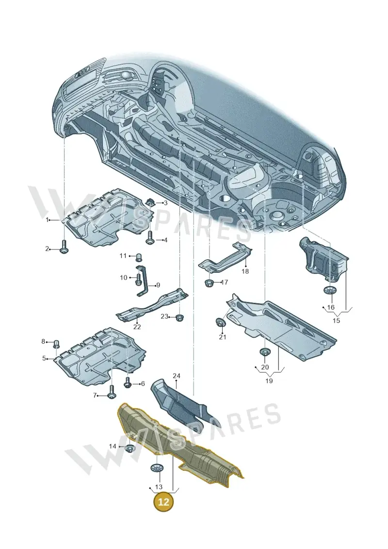 8X0825671G — Audi A1 Sportback (2014-2018) diagram 708825000, position 12