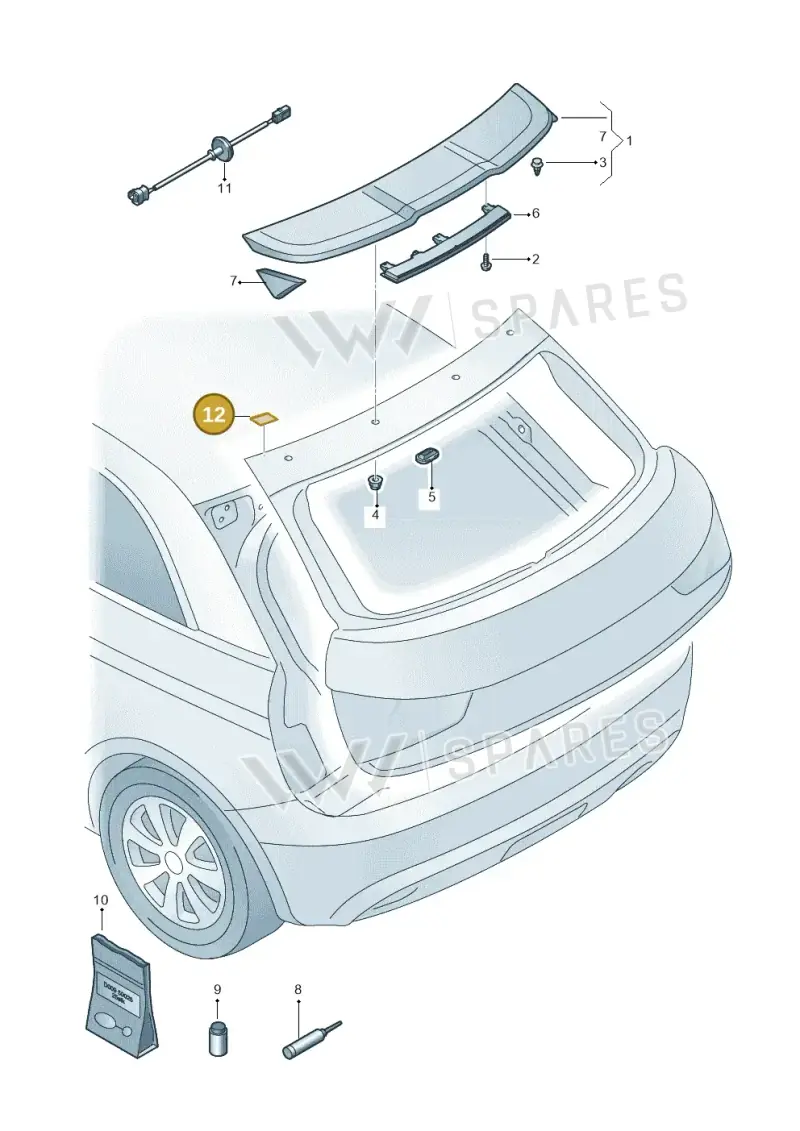 8X0827771 — Audi A1 Sportback (2014-2018) diagram 708827500, position 12