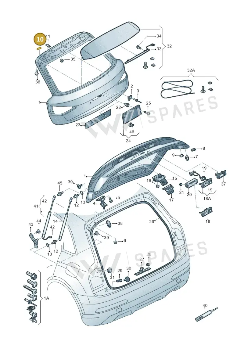 8X0827771 — Audi RS Q3 (2013-2018) diagram 764827000, position 10