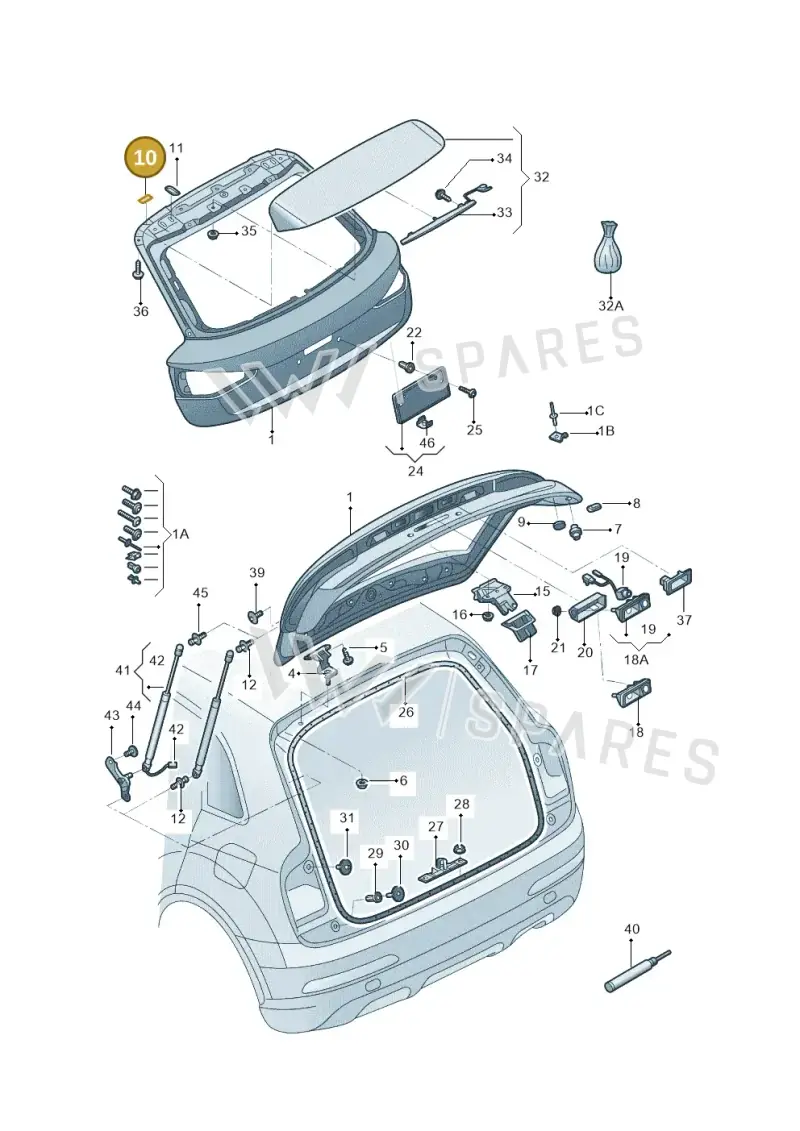 8X0827771 — Audi Q3 quattro 2.0 (2016-2019) diagram 895827000, position 10