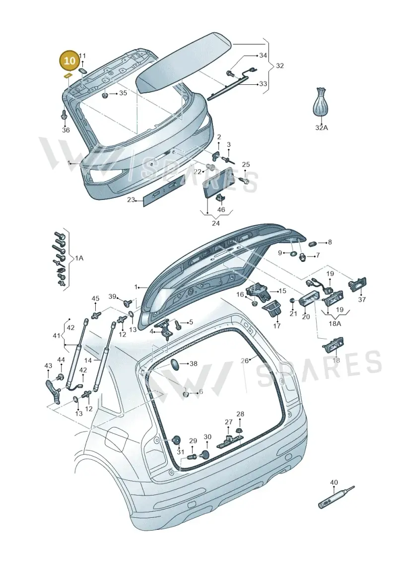 8X0827771 — Audi Q3 1.4 (2016-) diagram 728827000, position 10