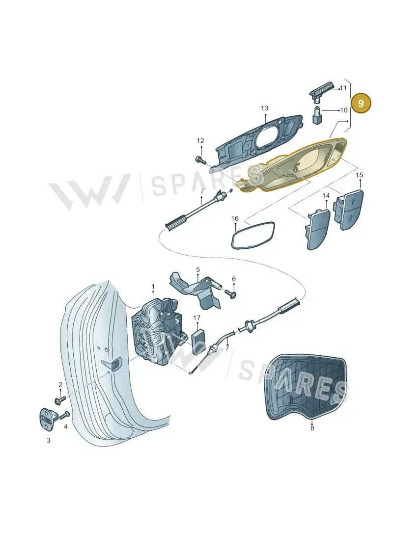 8X0837019A4PK — Audi A1 Sportback (2014-2018) diagram 792837300, position 9