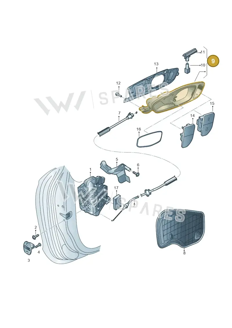 8X0837020A4PK — Audi A1 Sportback (2014-2018) diagram 792837300, position 9
