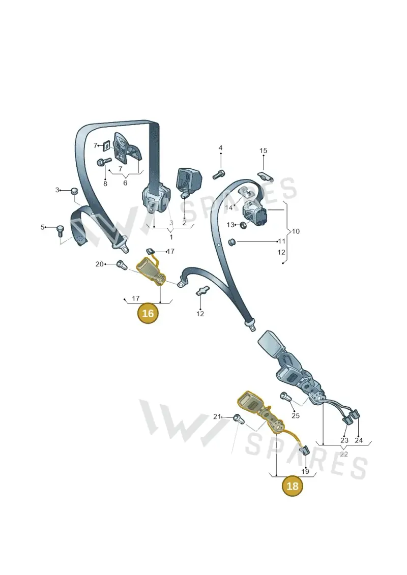 8X0857739C — Audi A1 Sportback (2014-2018) diagram 708857700, position 16+18