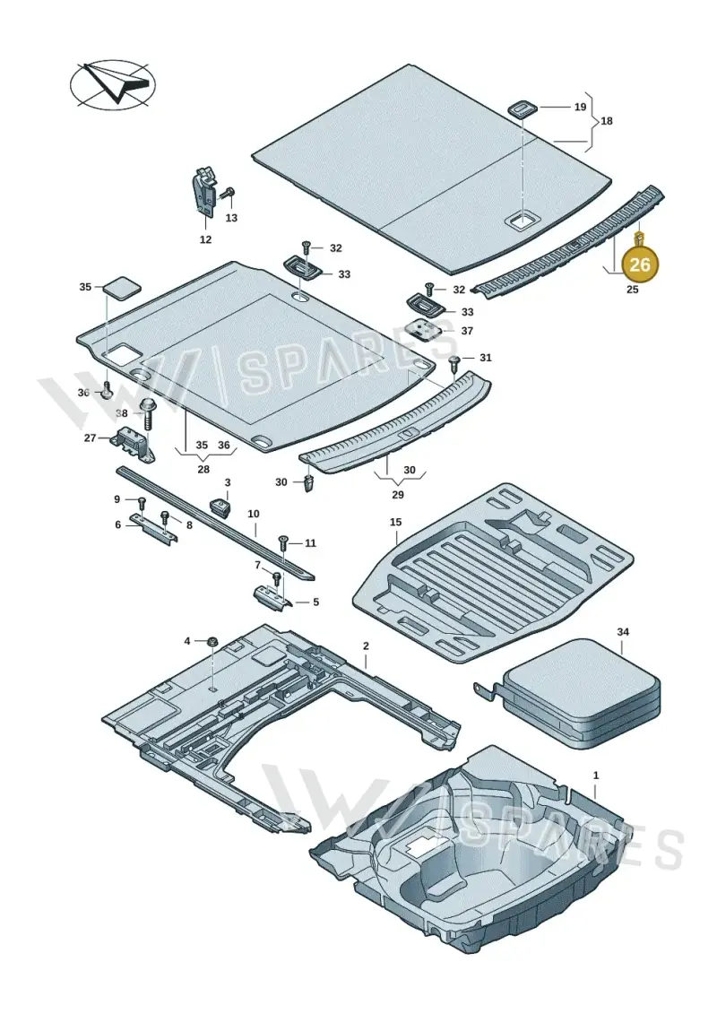 8X0867276 — Audi RS6 Avant (2019-) diagram 430863091, position 26